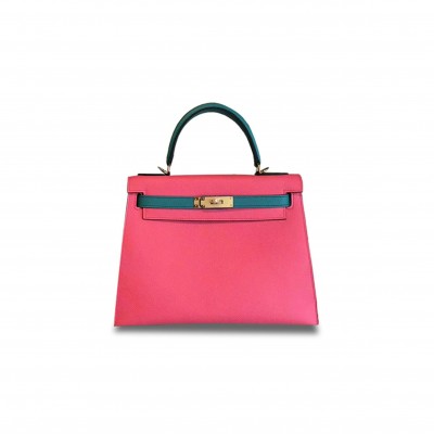 HERMÈS KELLY 28 EPSOM LIPSTICK POWDER MALACHITE GREEN (28*22*10cm) 